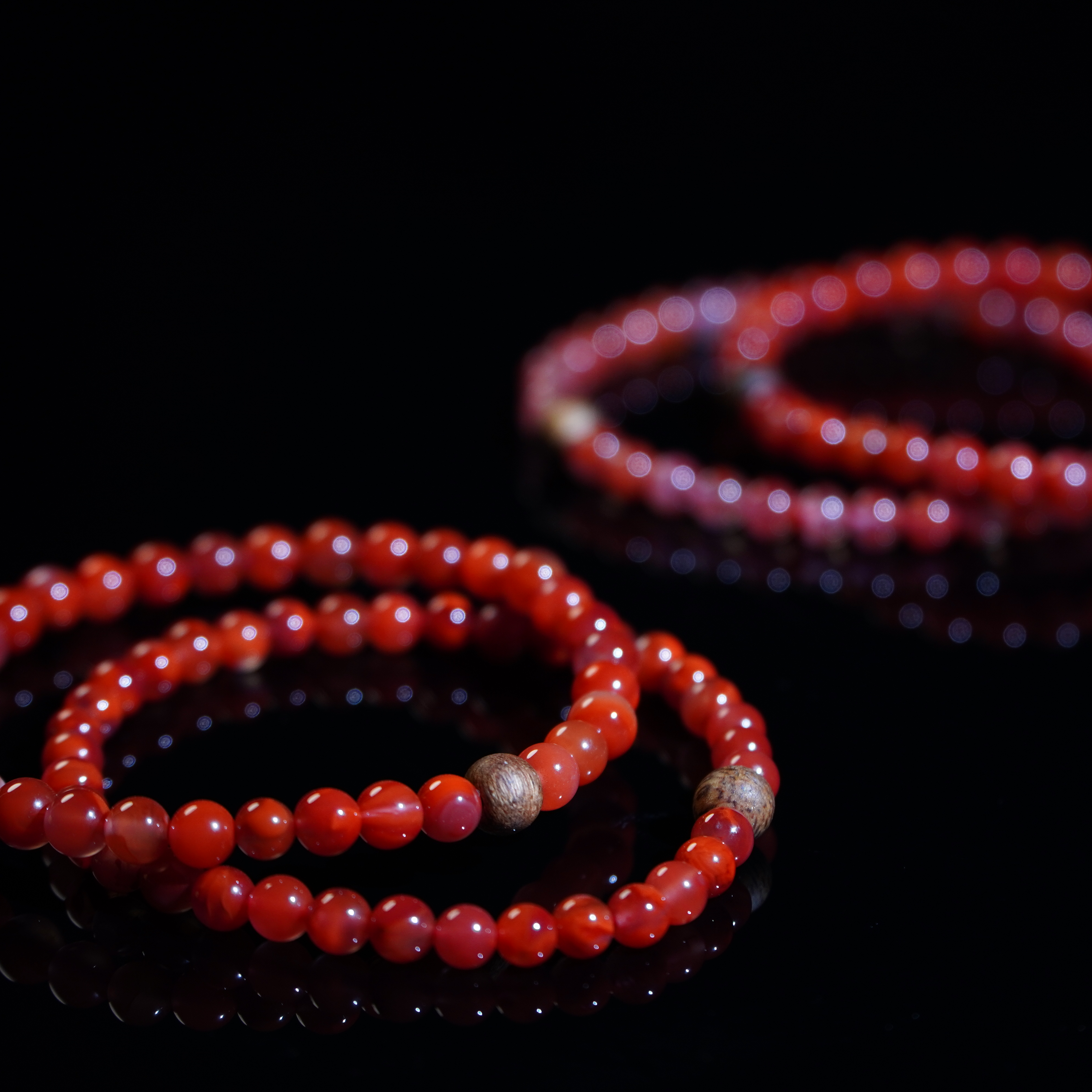 【V姐珠宝】原矿九口南红圆珠手串 4mm-ZH798 多样性发其一