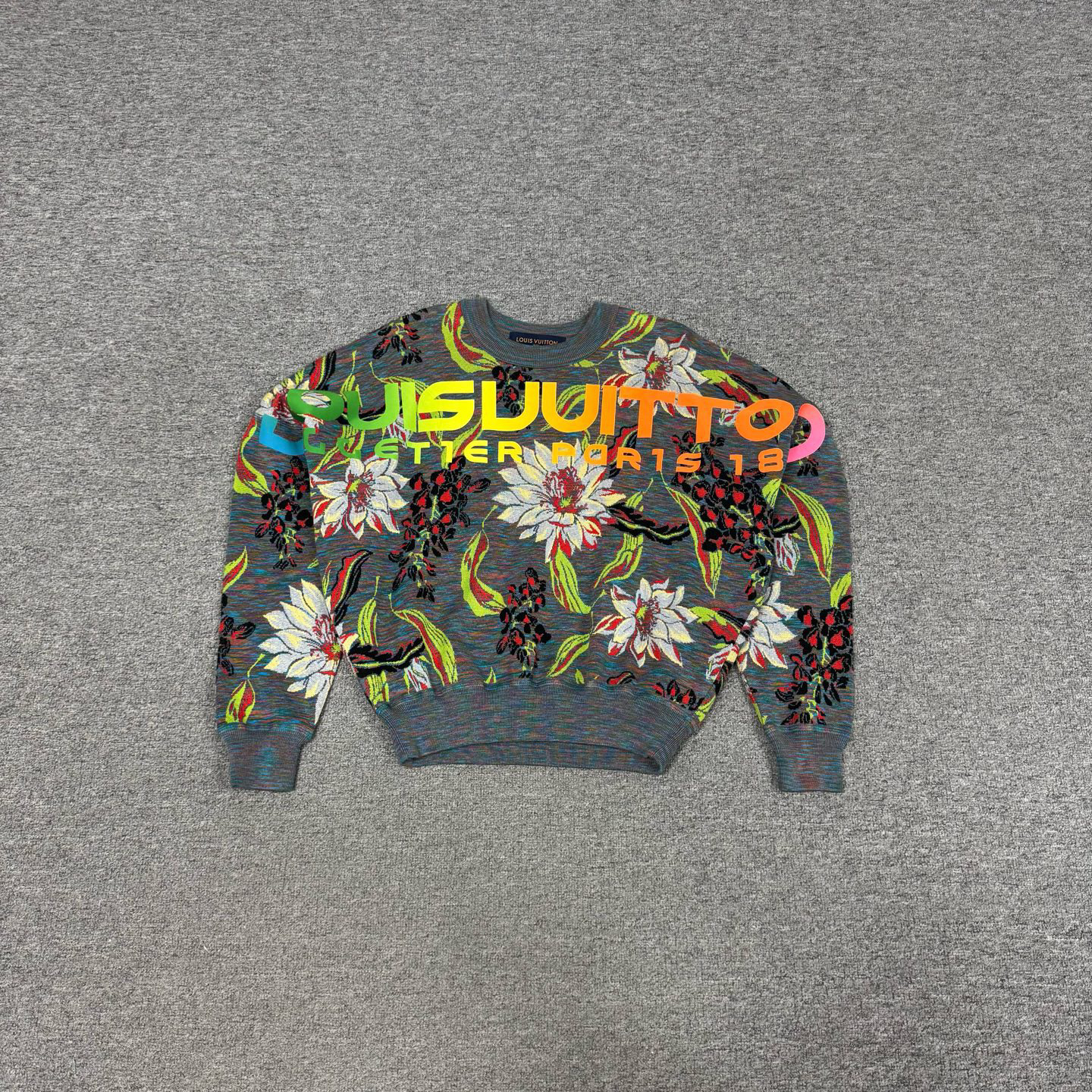 未使用 LouisVuitton/路易威登 Lv秀款花卉针织衫套头毛衣 xs码