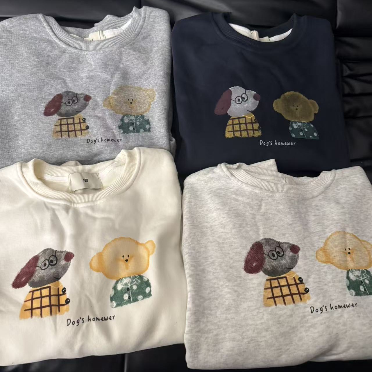 两只小狗加绒卫衣6407