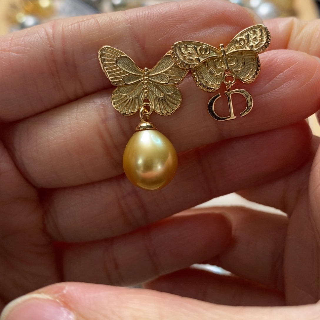 海水珍珠耳饰银S925镶嵌