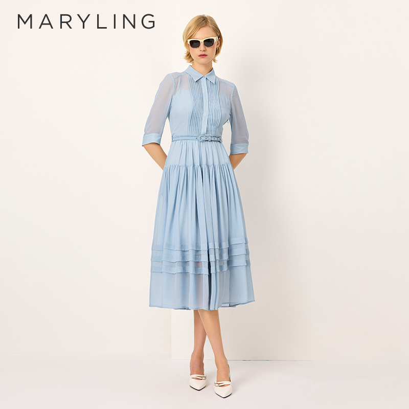 MARYLING玛俪琳初夏休闲度假垂坠感连衣裙A1FCW62680