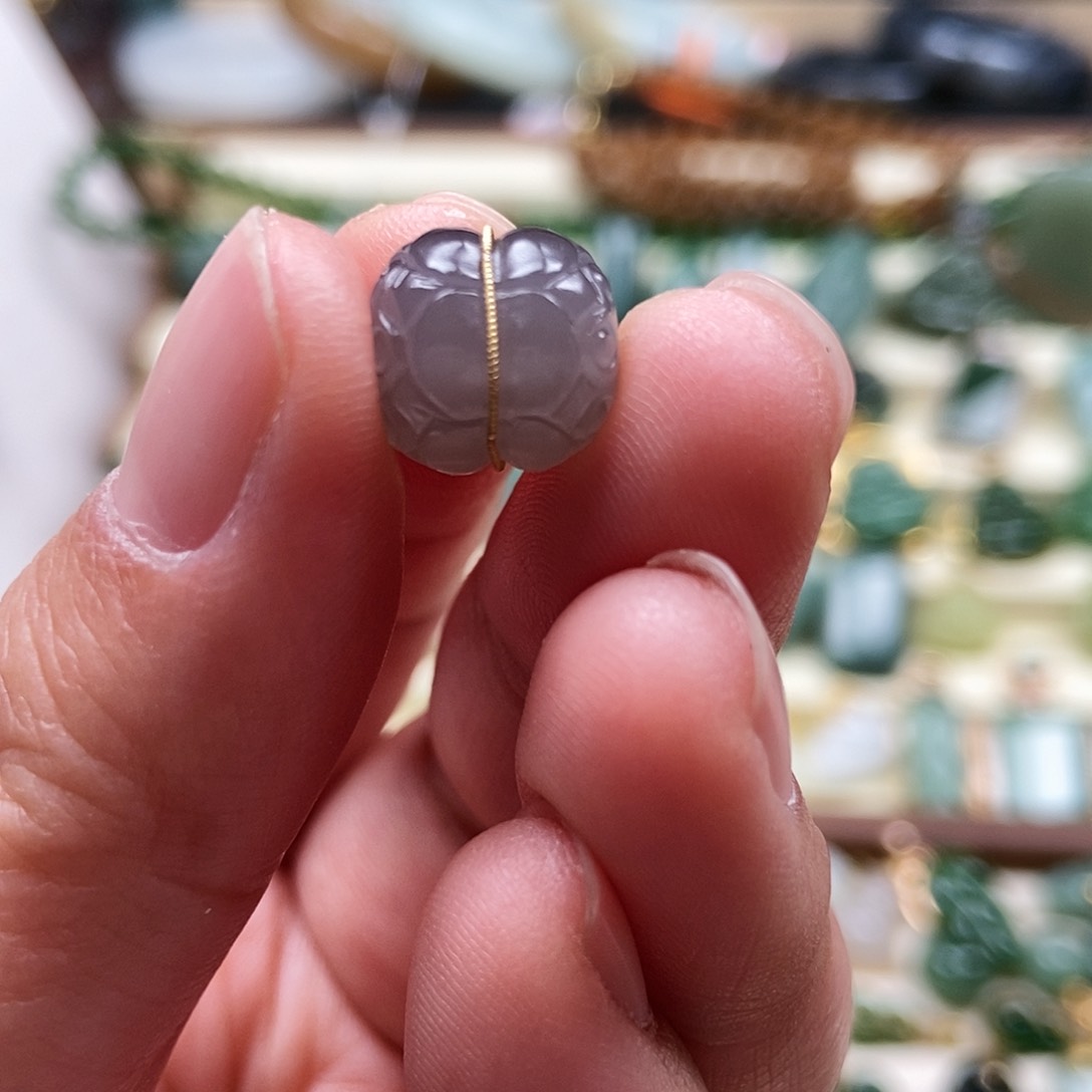 吊坠(不含链)18K金镶嵌和田玉