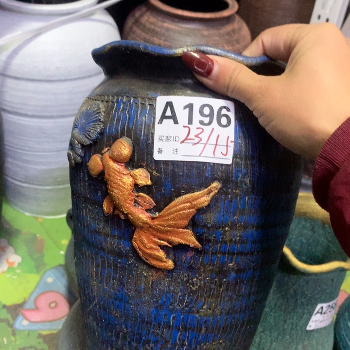 【闪购商品】红陶粗糙盆有孔高23口15