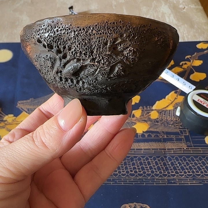 瓷9428浮雕老杯有磕啦啦