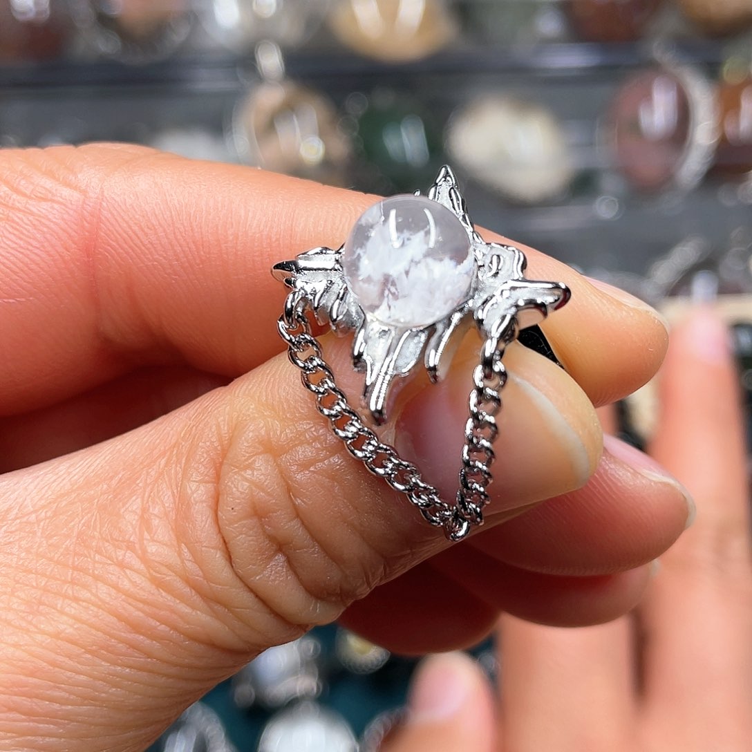 【闪购商品】水晶珠宝半成品银S925镶嵌戒指