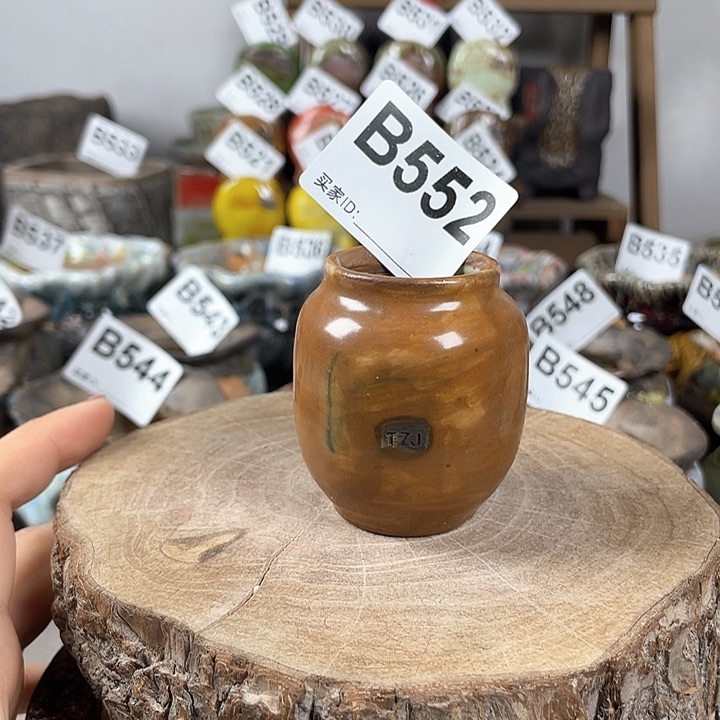 紫砂花盆拇指盆 内口3