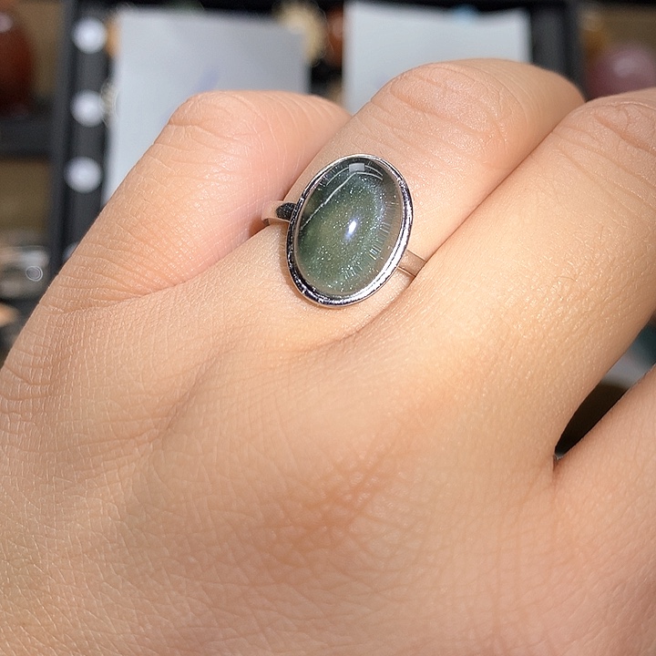 水晶水晶戒指银S925镶嵌