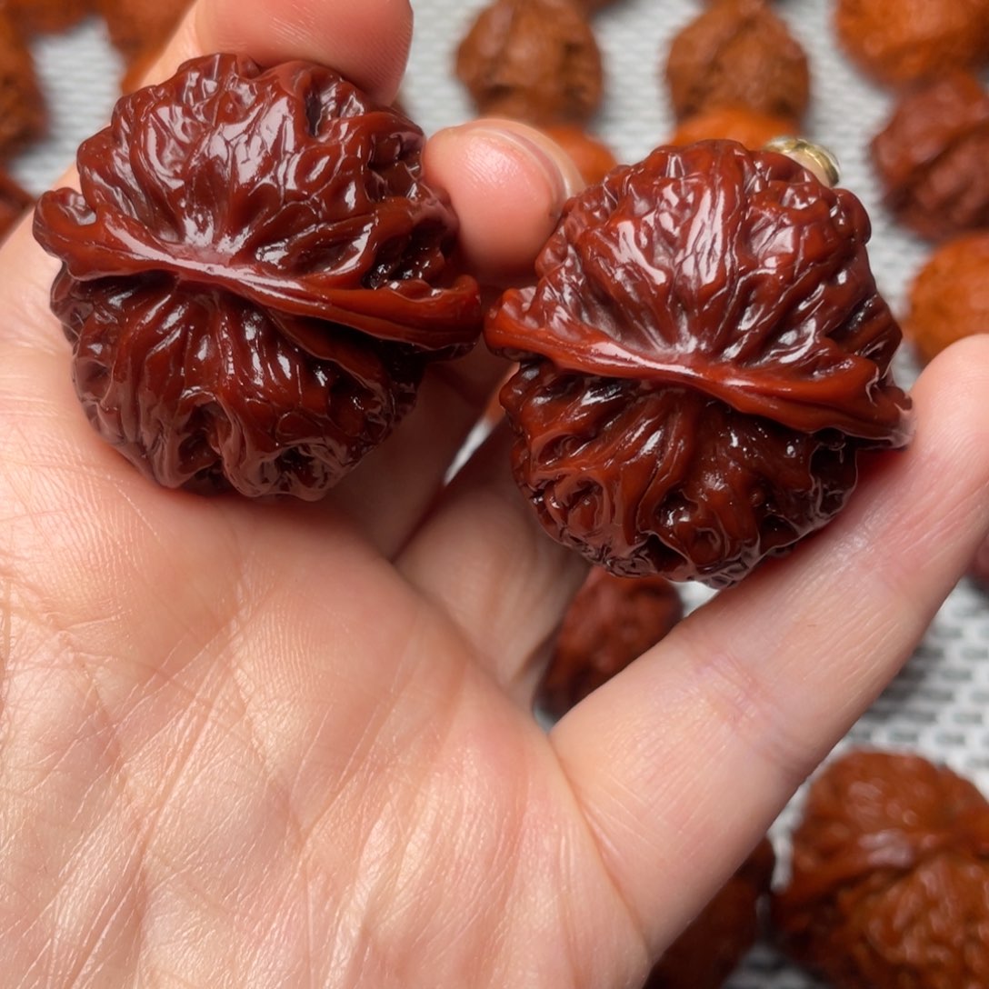 桃核吊坠文玩核桃 手把件 苹果圆 38