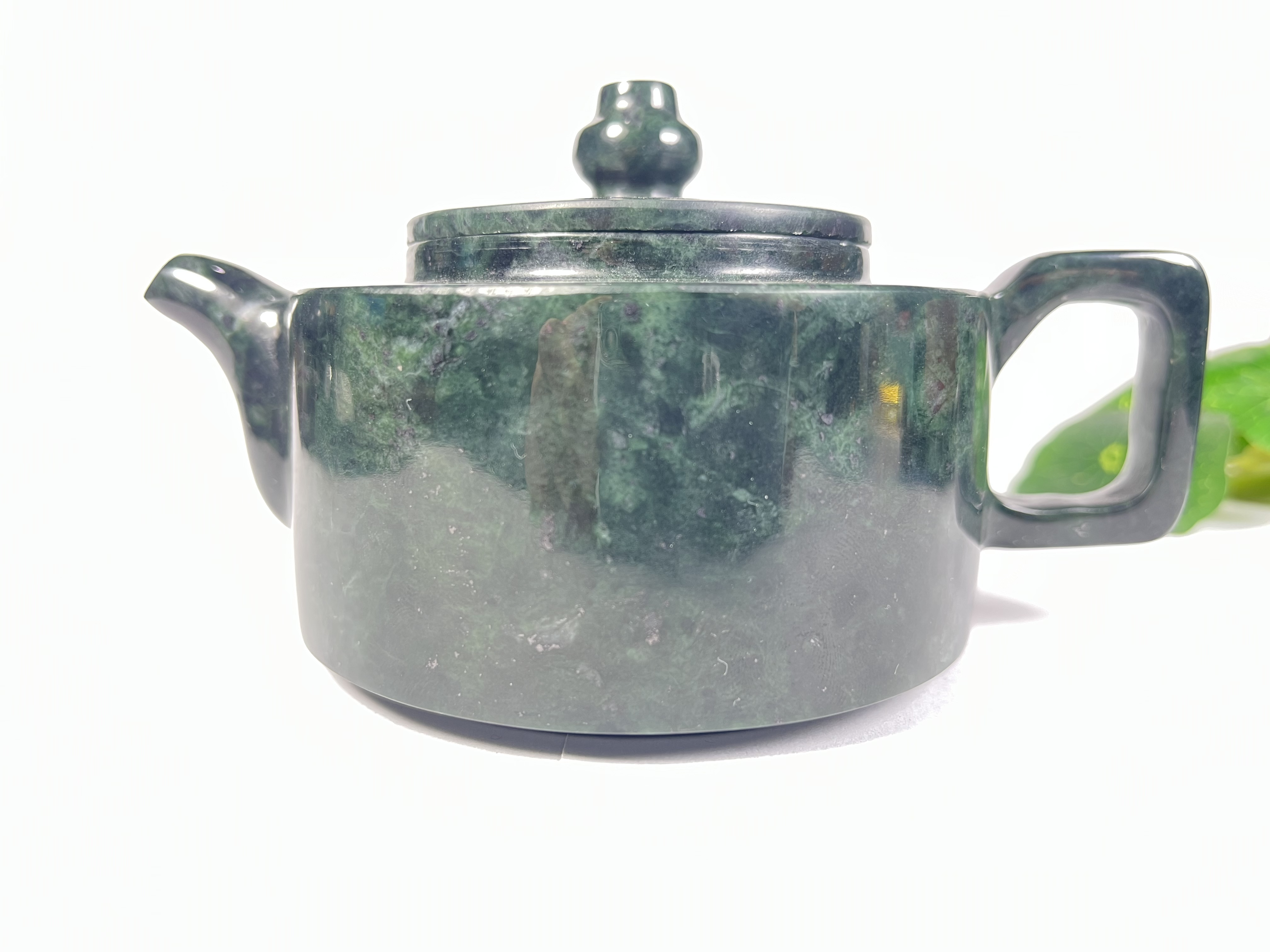 【藏石玉业】西藏雅鲁藏布江药王石圆壶 茶壶 酒壶家用全手工雕刻