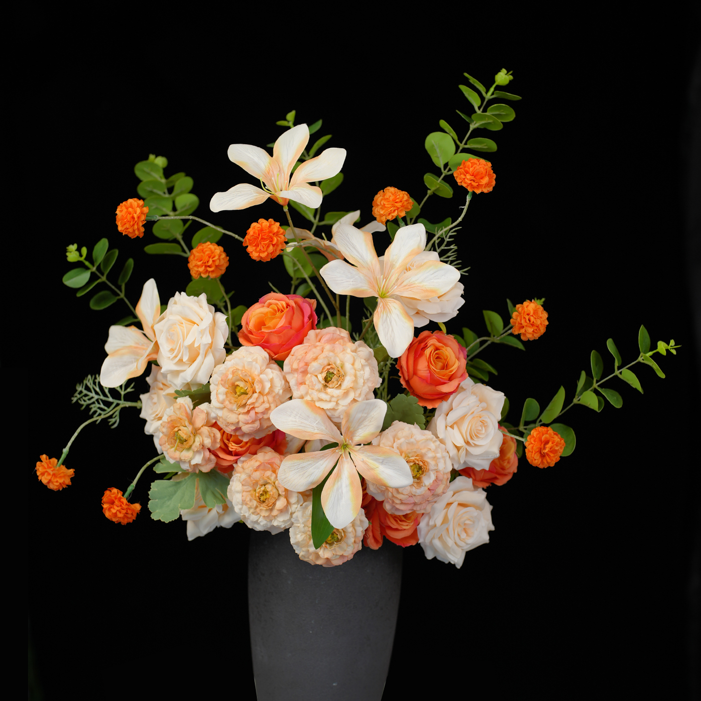 【绿野仙踪】橘香槟仿真花装饰卡布奇诺高档摆件客厅软装（散装发货）