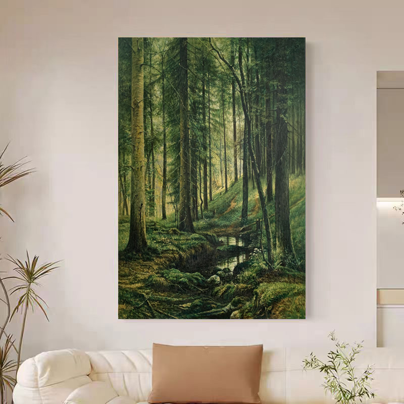 《林涧幽境》90*125含内框，刘春建手绘油画装饰画，客厅背景墙挂画