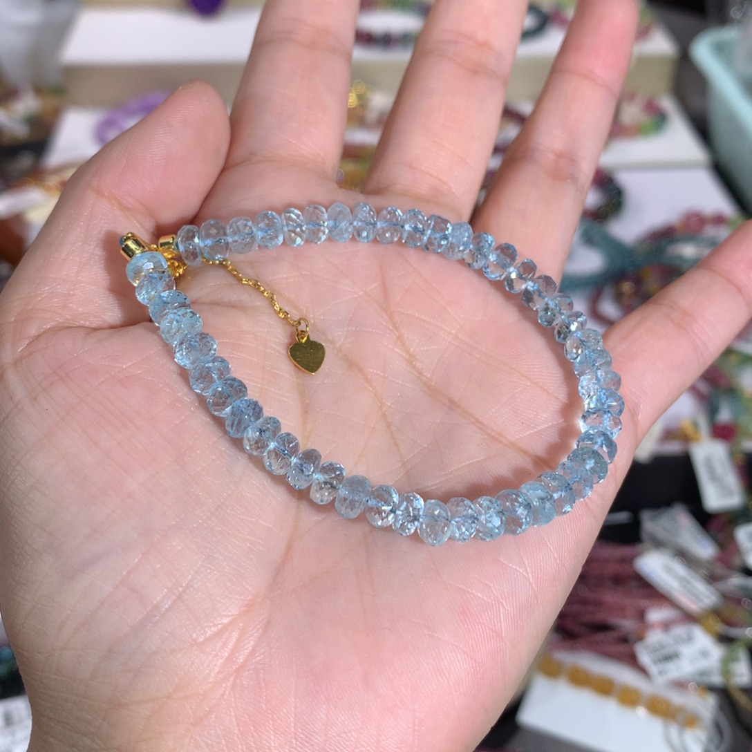 海蓝宝石未镶嵌手链手链