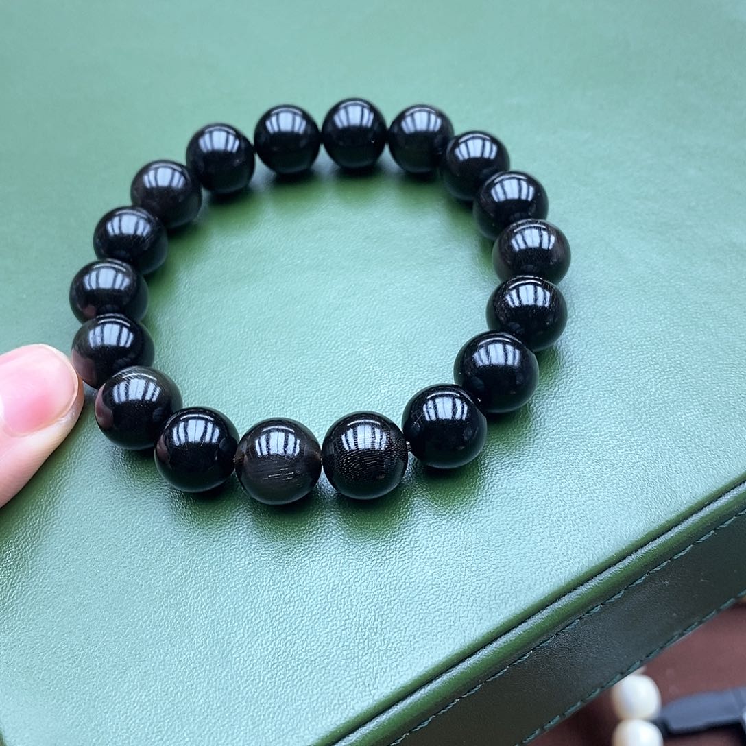 驼骨手串/手链12mm黑驴蹄骨