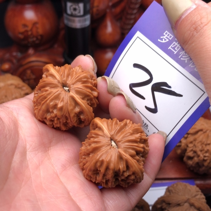 桃核把件34磨盘25号牌