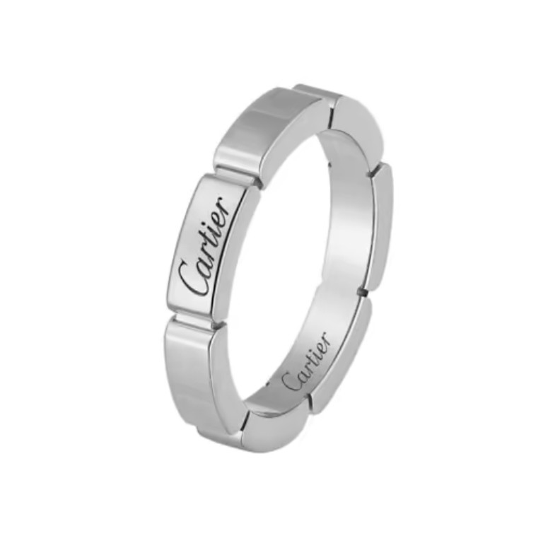 99新 Cartier/卡地亚 卡地亚白金竹节戒指49号 11246145
