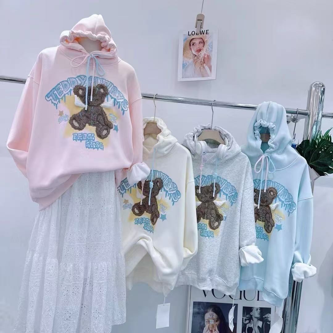 秋冬加绒小熊天使卫衣百搭宽松 一件包邮（无运费险 介意慎拍哦）