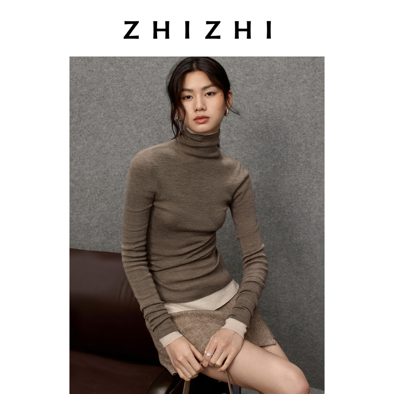 致知 横云 纤云衫羊绒无缝打底高领修身百搭25年冬季ZZ2EWKZS004