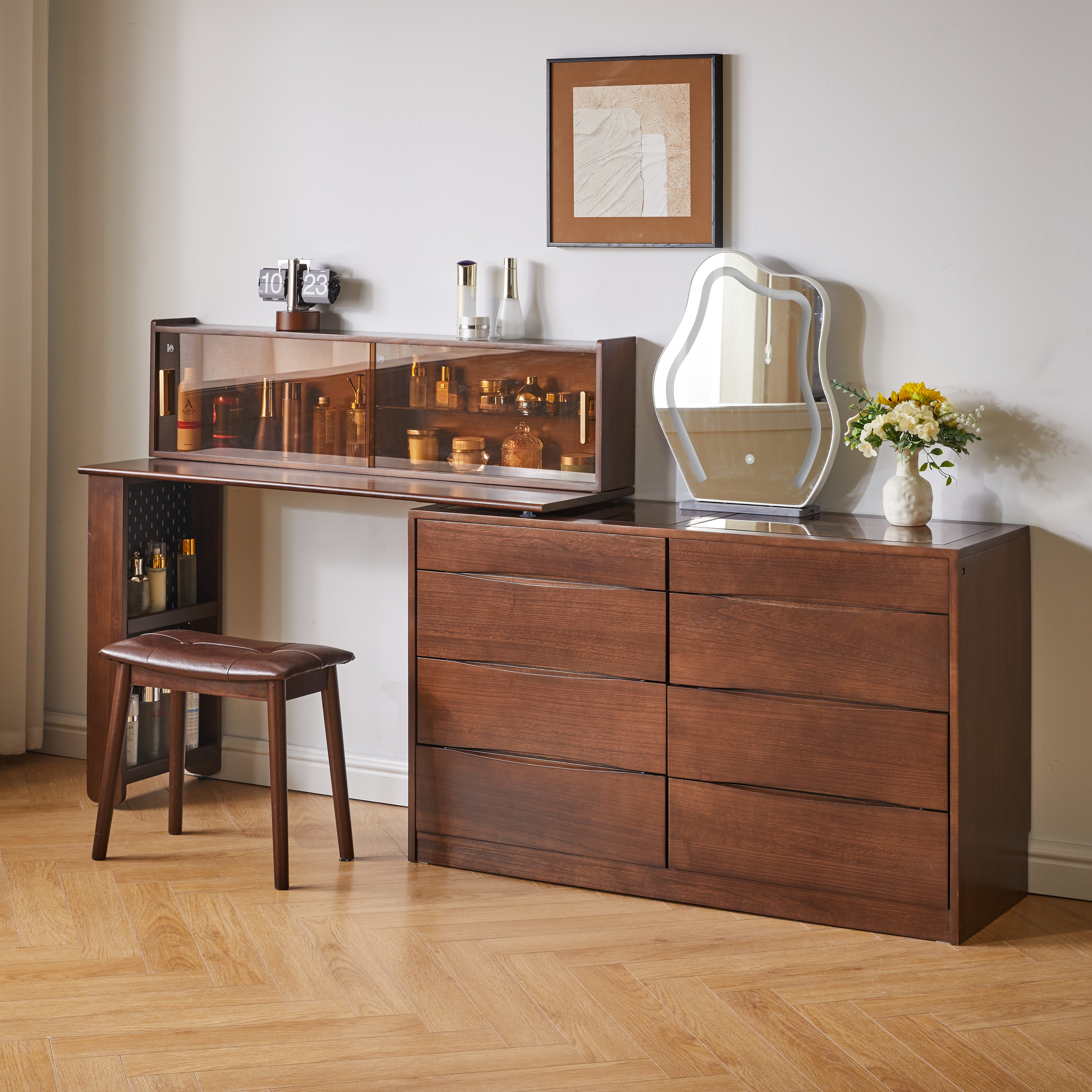 全实木斗柜梳妆台转角梳妆台收纳柜六斗柜八斗柜