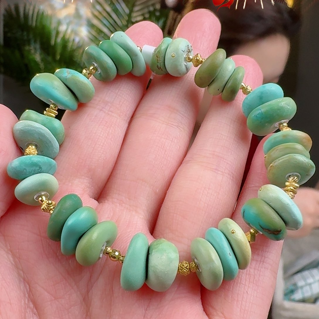 绿松石珠宝奇石18K金镶嵌