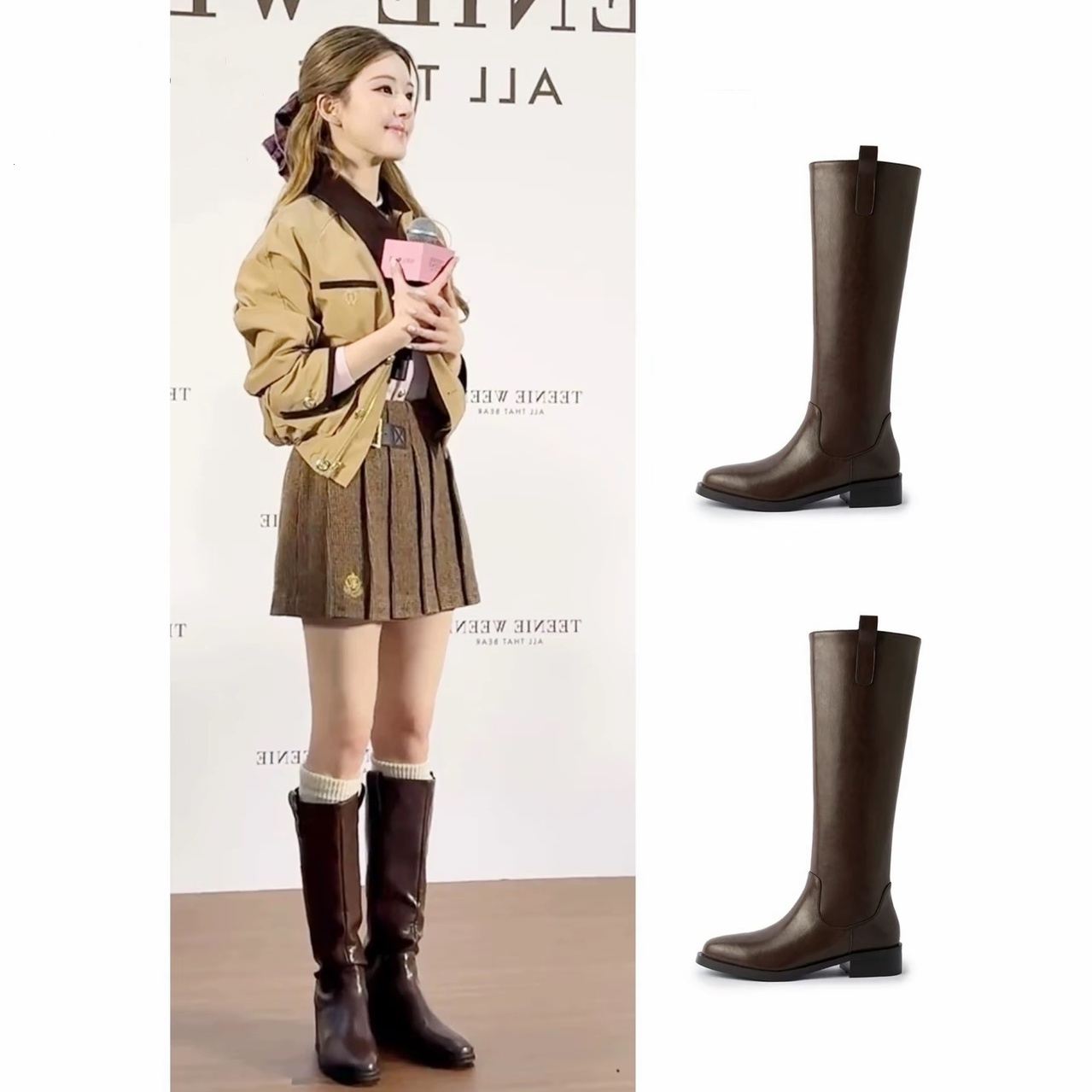 【欣哥】【后拉链版】3.5cm露思同款秋冬素面时尚简约长筒高筒靴A39