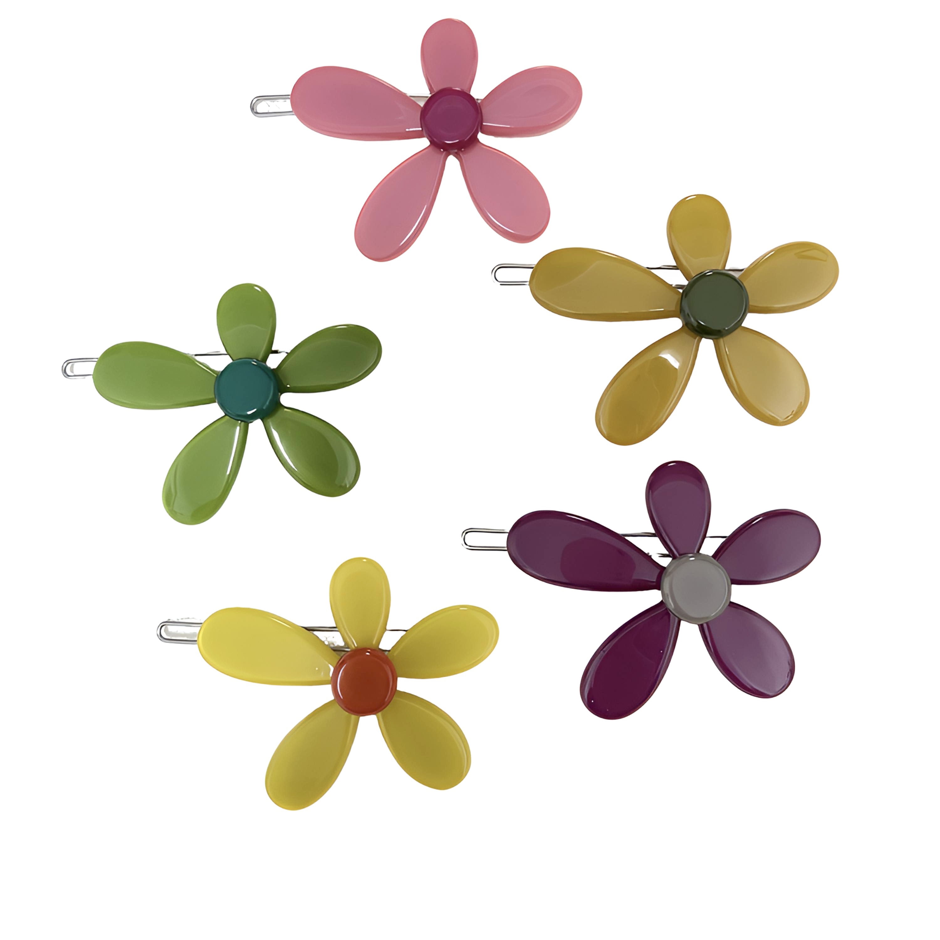 韩国简约风边夹日韩五瓣花发夹