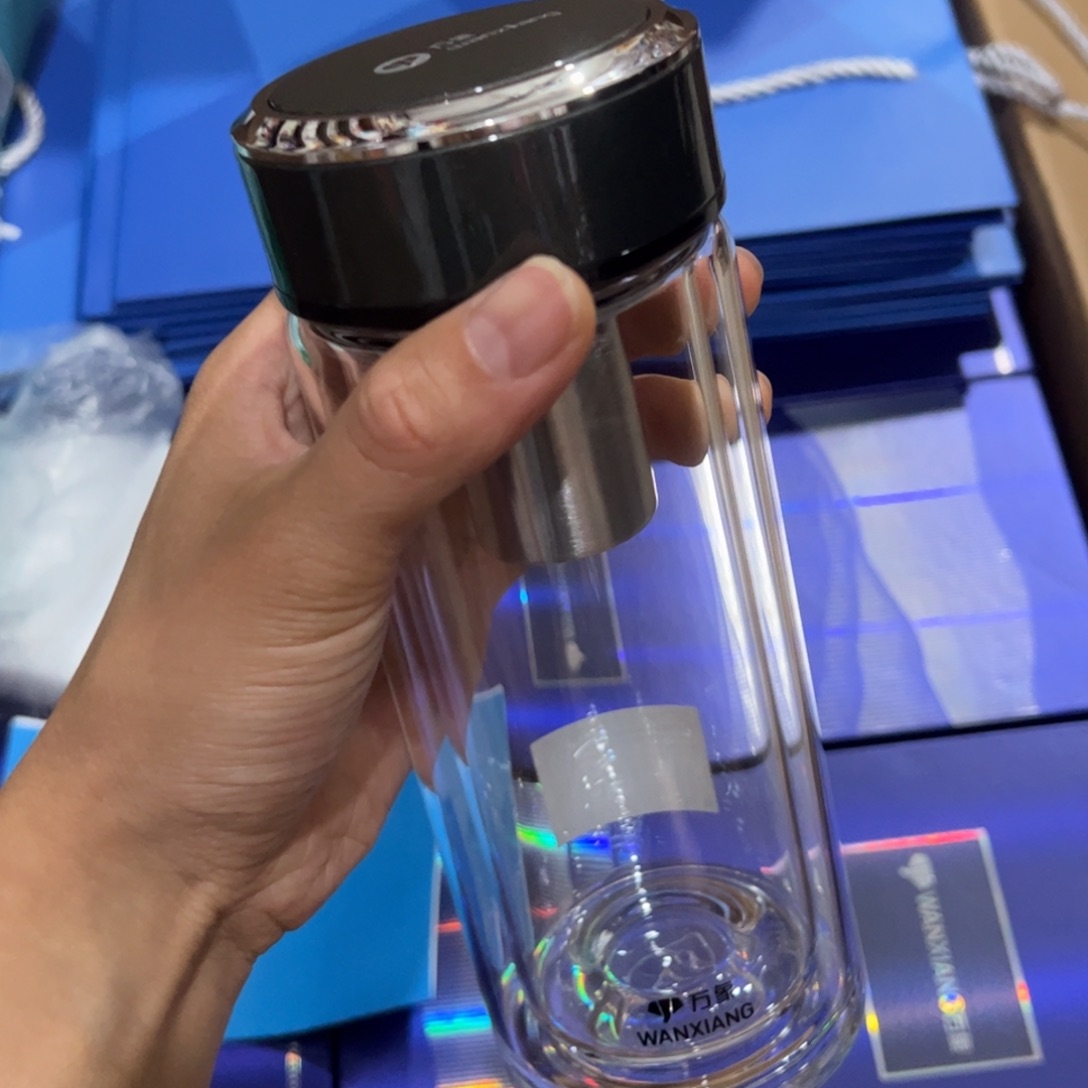 万象V277橄榄绿色玻璃杯340玻璃杯➕杯套