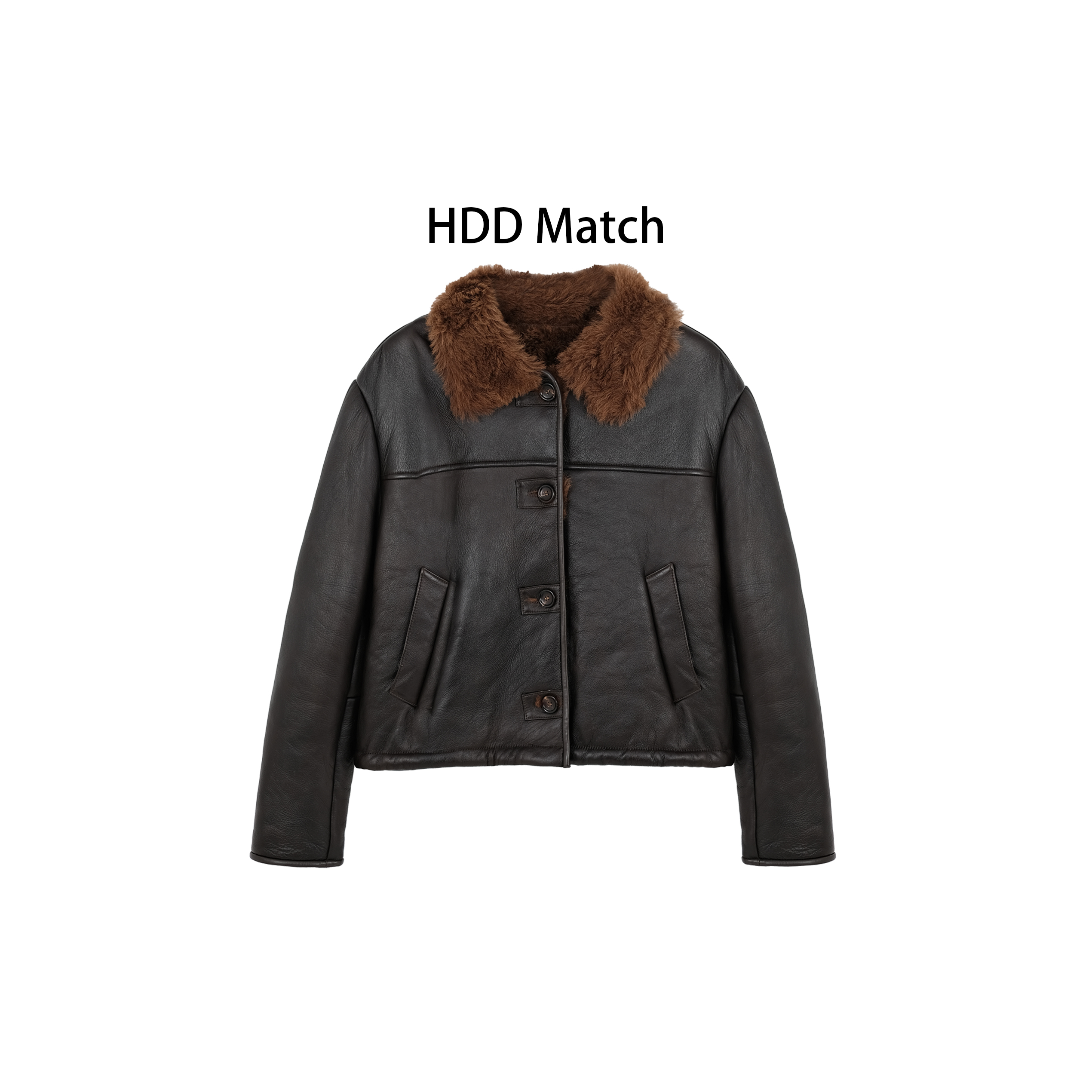 HDD- "钻 石" 羊皮 女款定制羊毛羊皮皮毛一体皮衣外套 Y1033