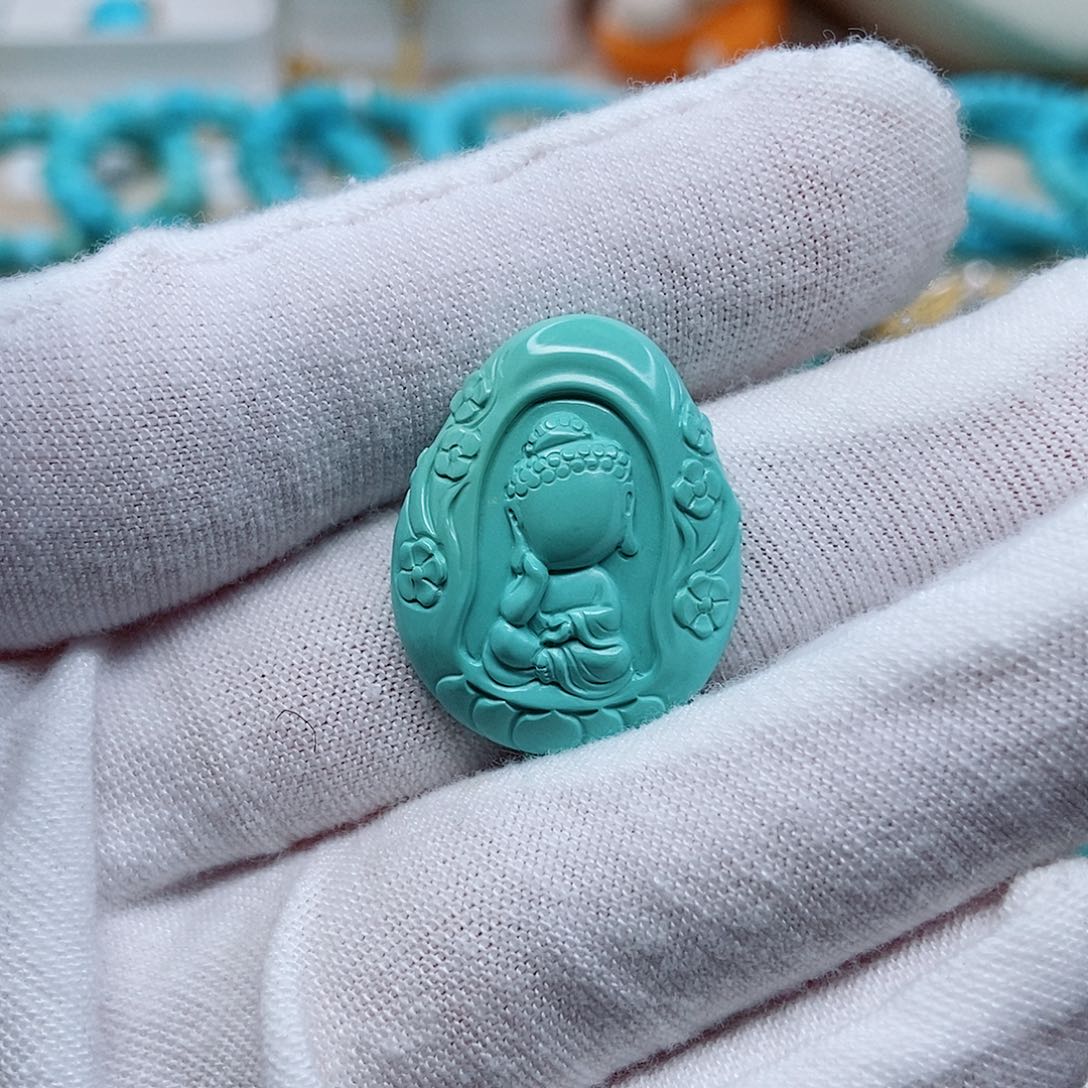 绿松石无相佛雕件未镶嵌