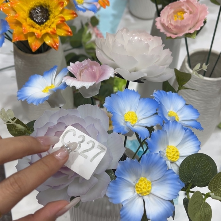 小***️陶瓷花手工捏制C327不花瓶