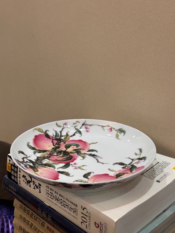 粉彩国画九桃五福壶承