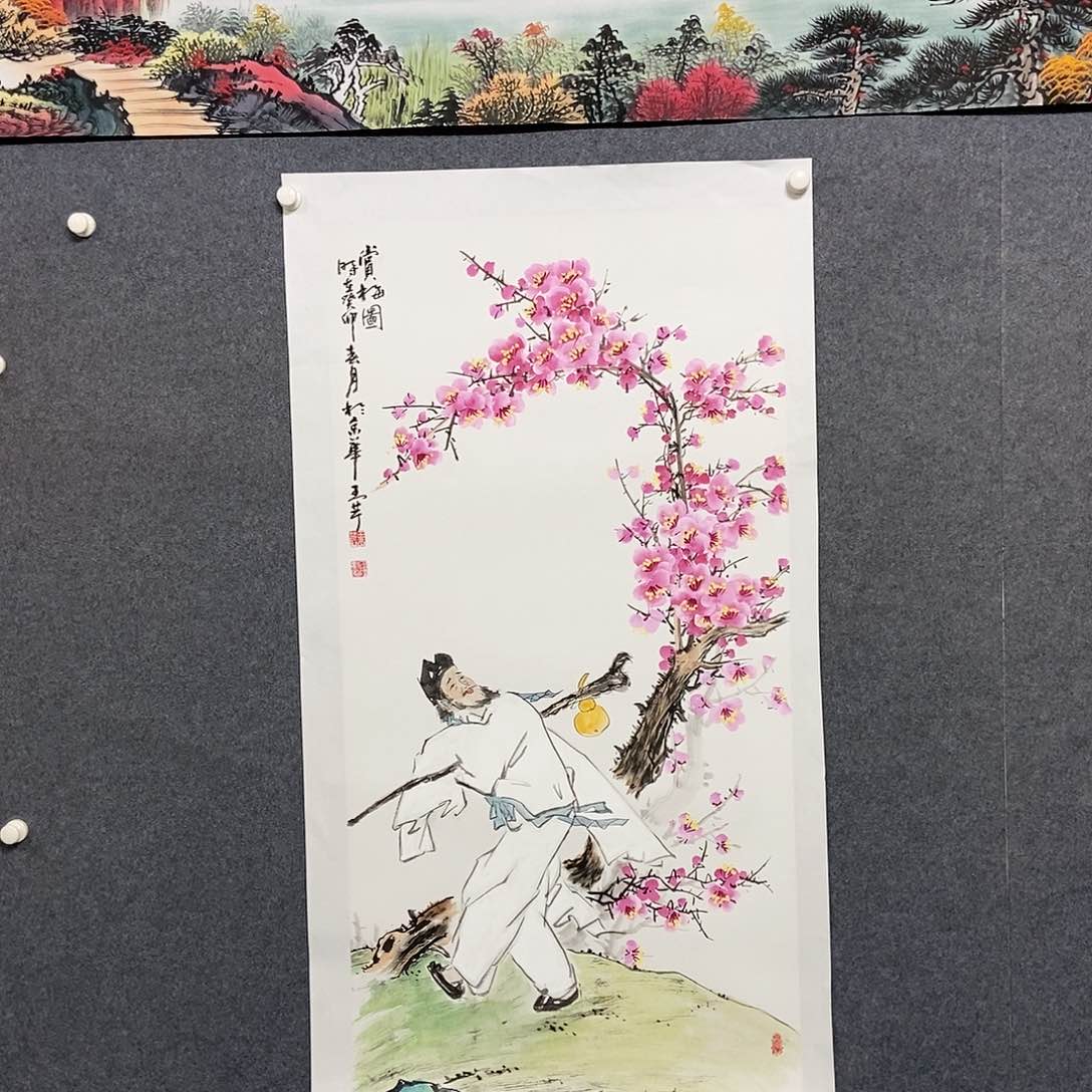 国画四尺花鸟一副