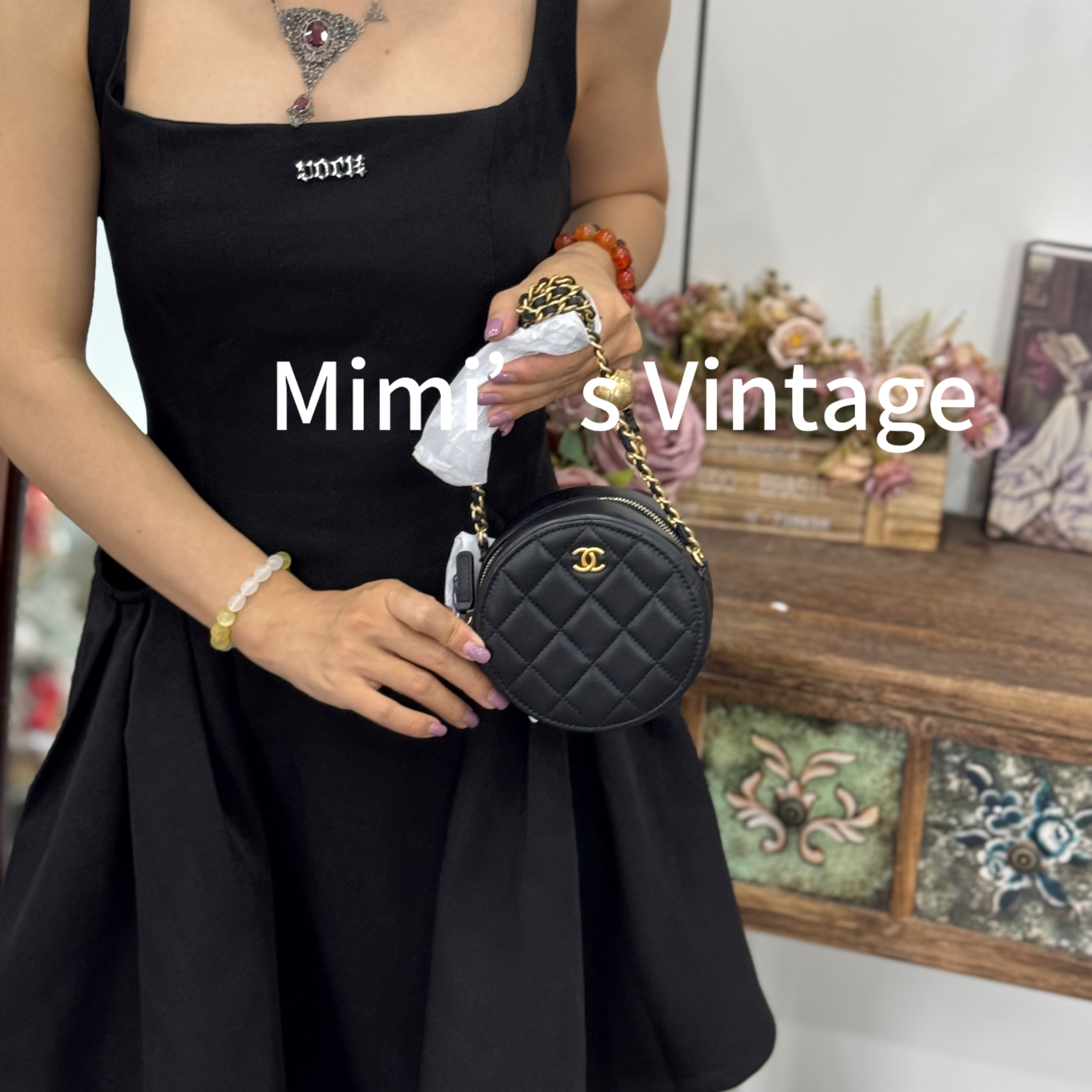 99新 Chanel/香奈儿 黑金金球小圆饼（芯片）
