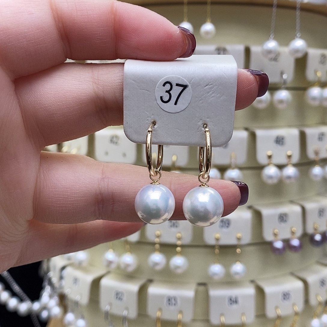 淡水珍珠耳饰18K金镶嵌