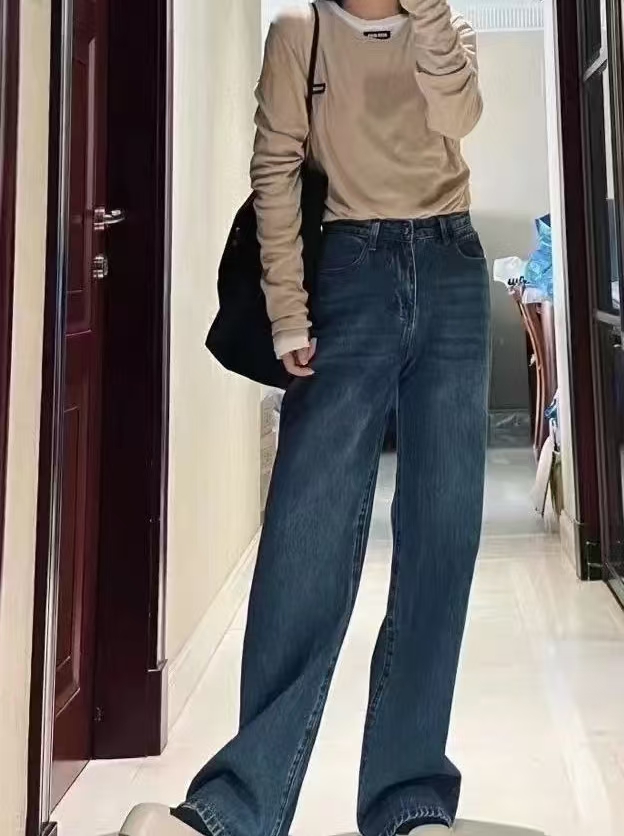 阔腿裤女款2025春季新款高腰显瘦百搭宽松垂感牛仔裤女89200