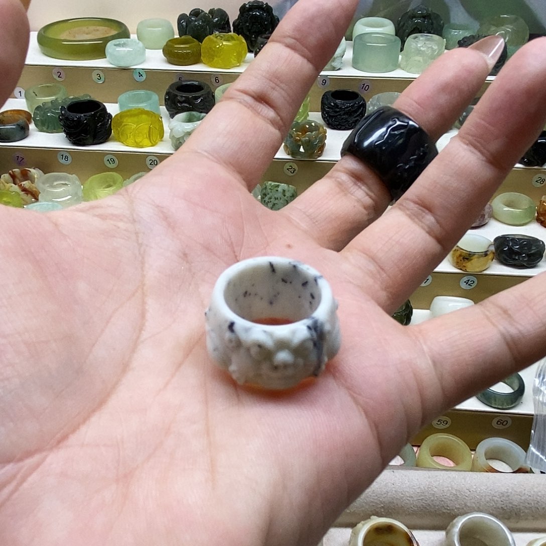 杀***七岫玉未镶嵌天然玉石戒指岫玉