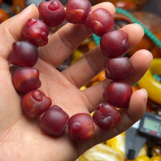 琥珀（花珀）手串未镶嵌蜜蜡