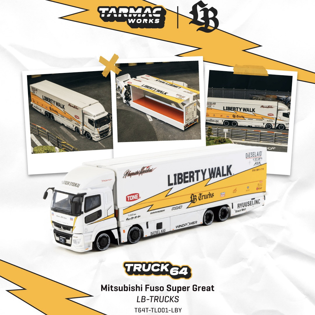 预售 TW 1:64 三菱扶桑 运输车 货车 拖车 闪电涂装 合金车模