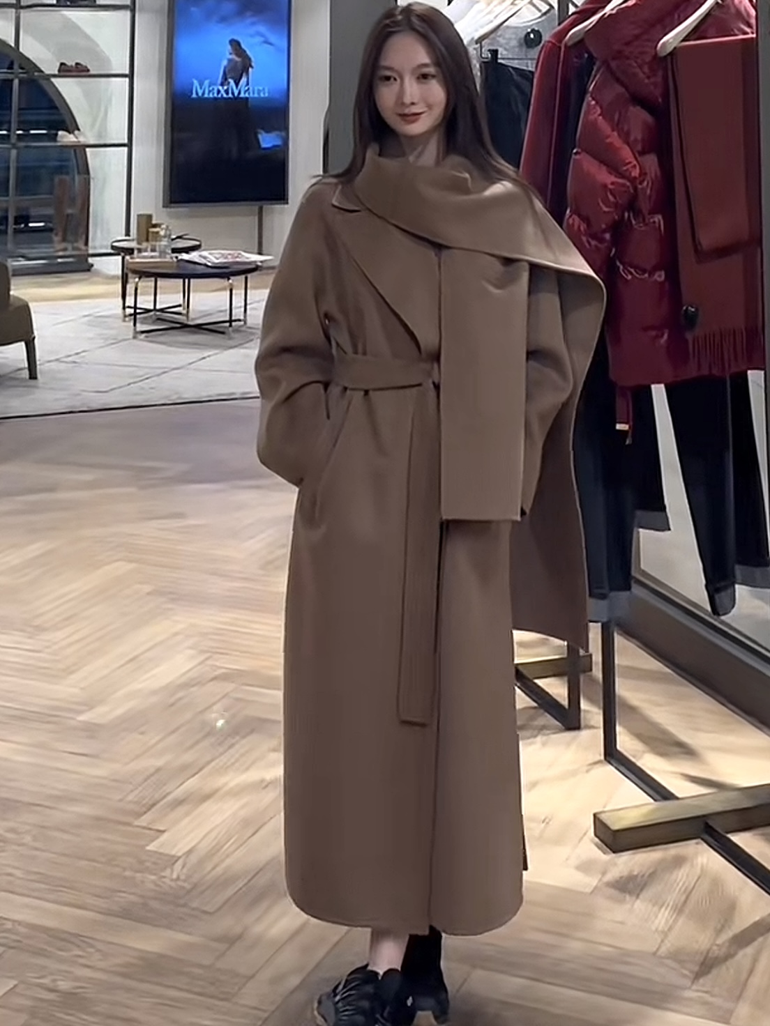 未使用 MaxMara 橙子专属 长款款羊毛女主角大衣