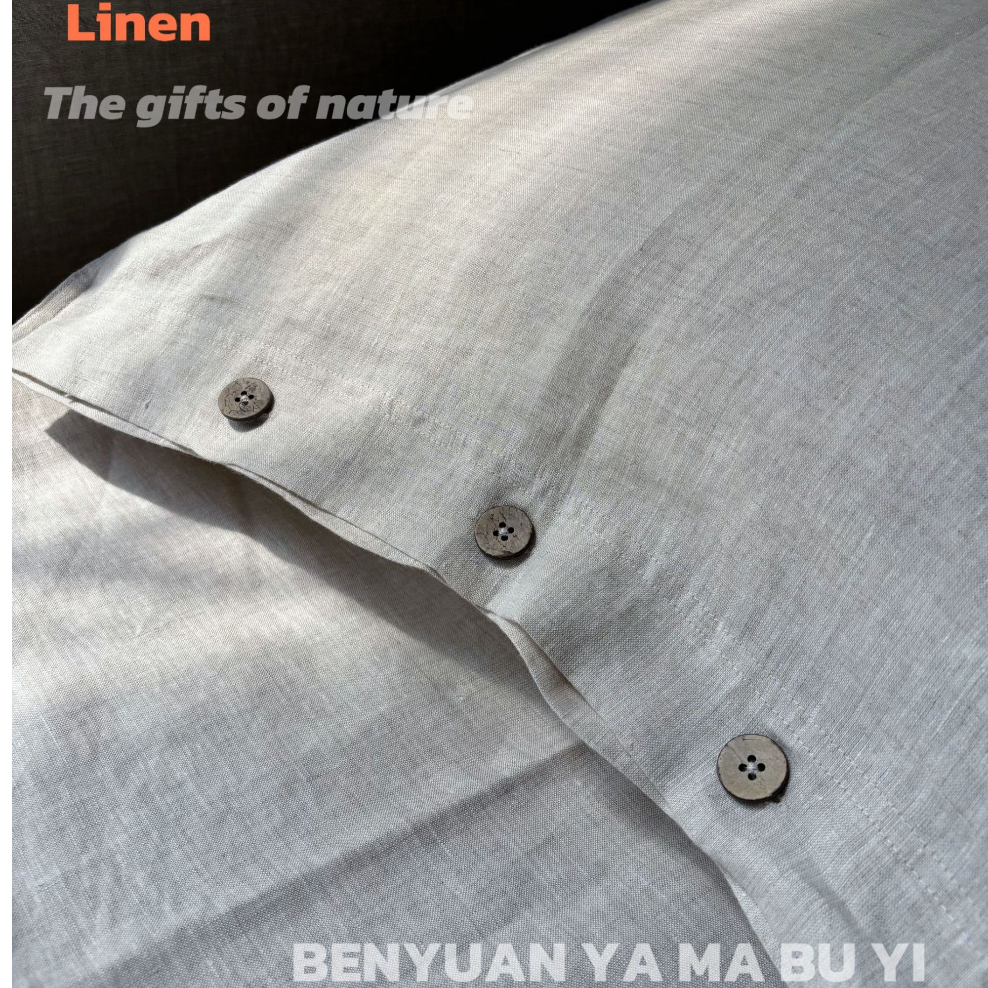 本原亚麻布艺麻本色纯汉麻四件套