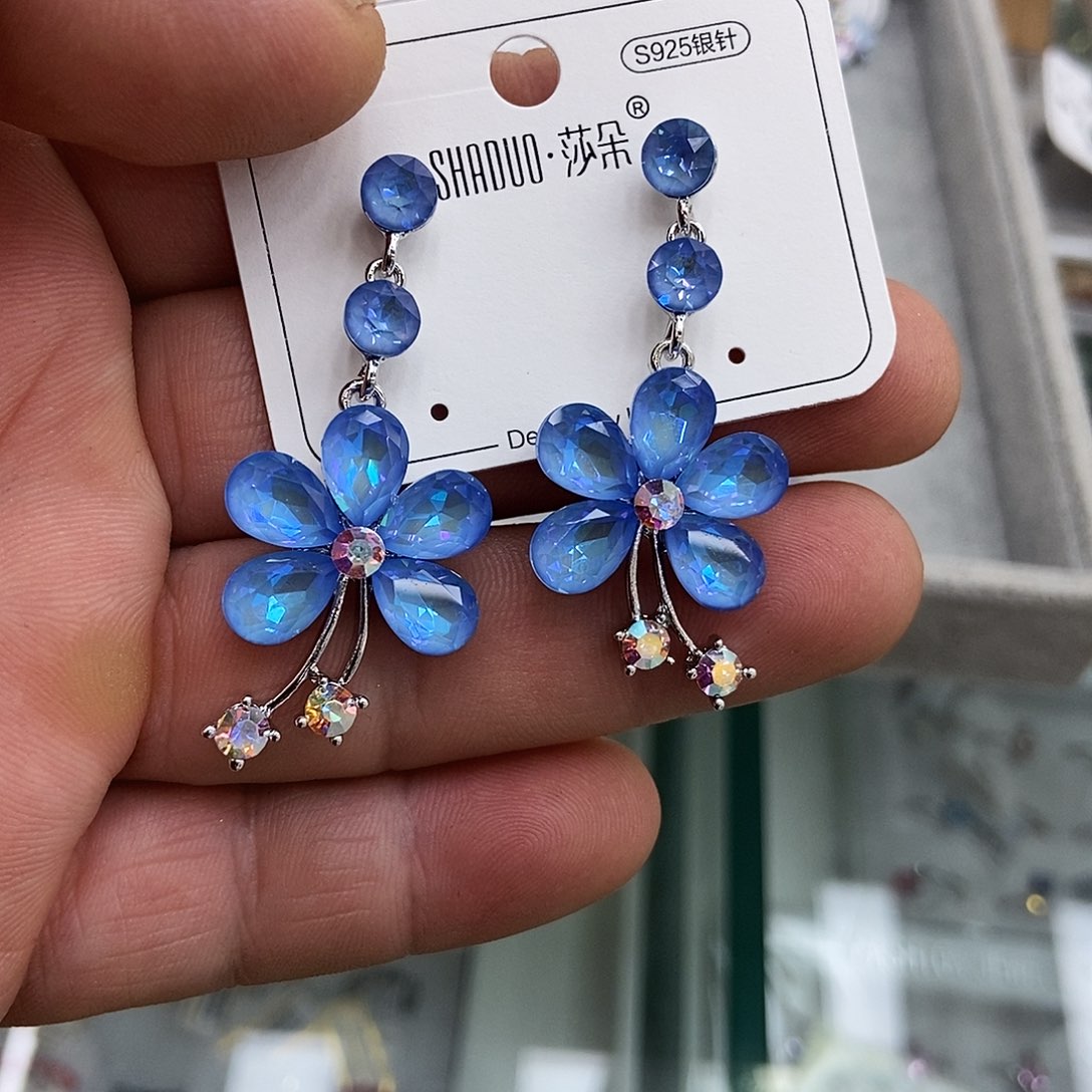 琉璃纯铜合金耳环