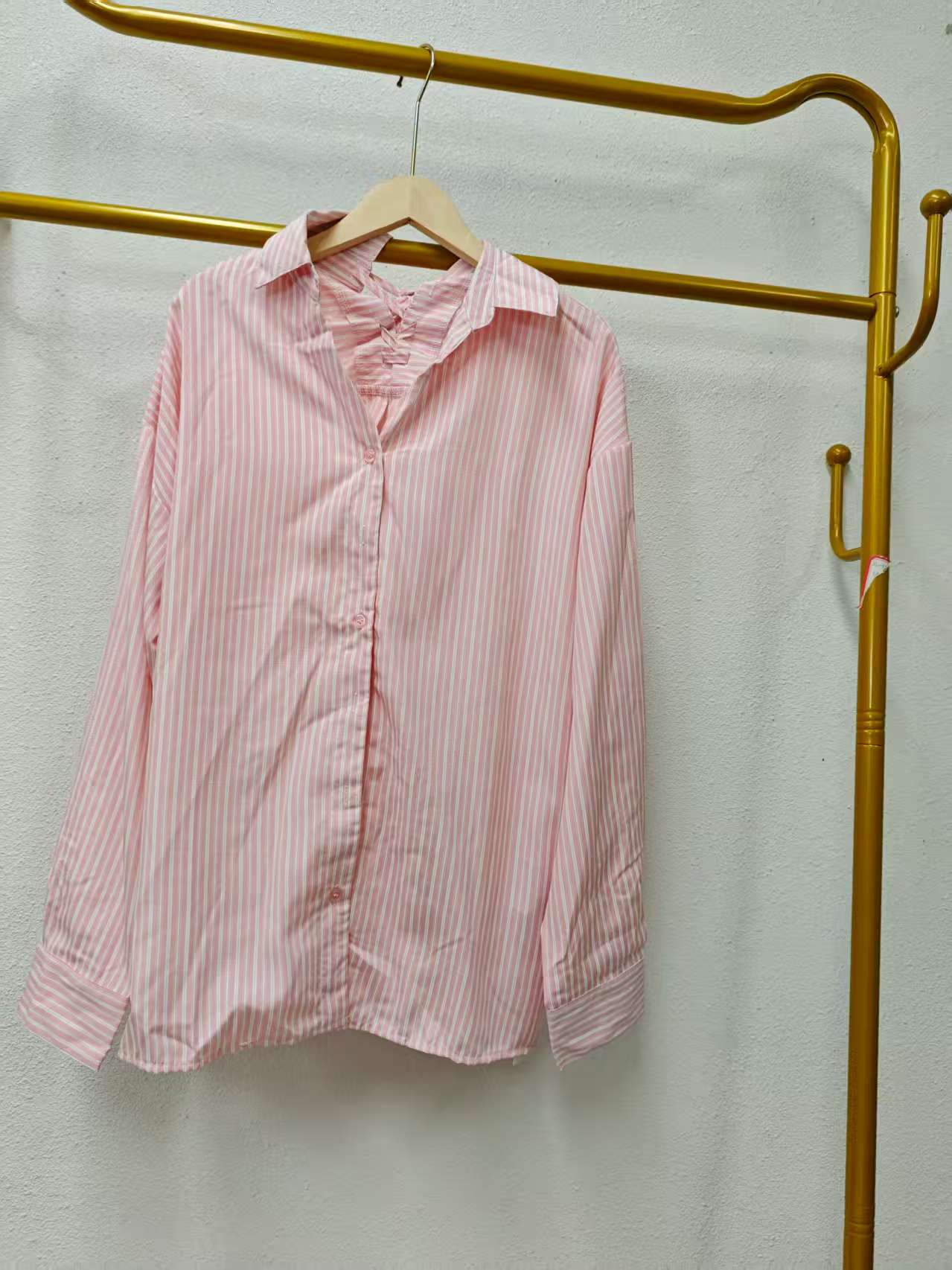唯琳剪标 5仓D2-2-0933款 粉白条纹衬衣
