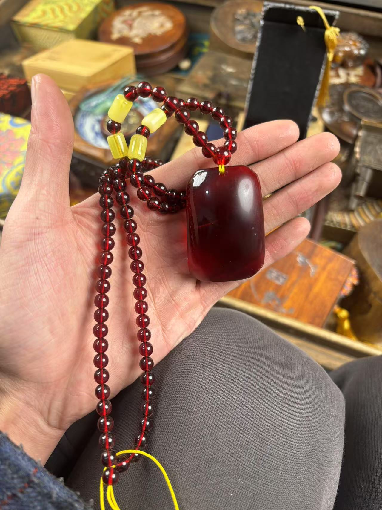 琥珀血珀无事牌一个{小七甄选}