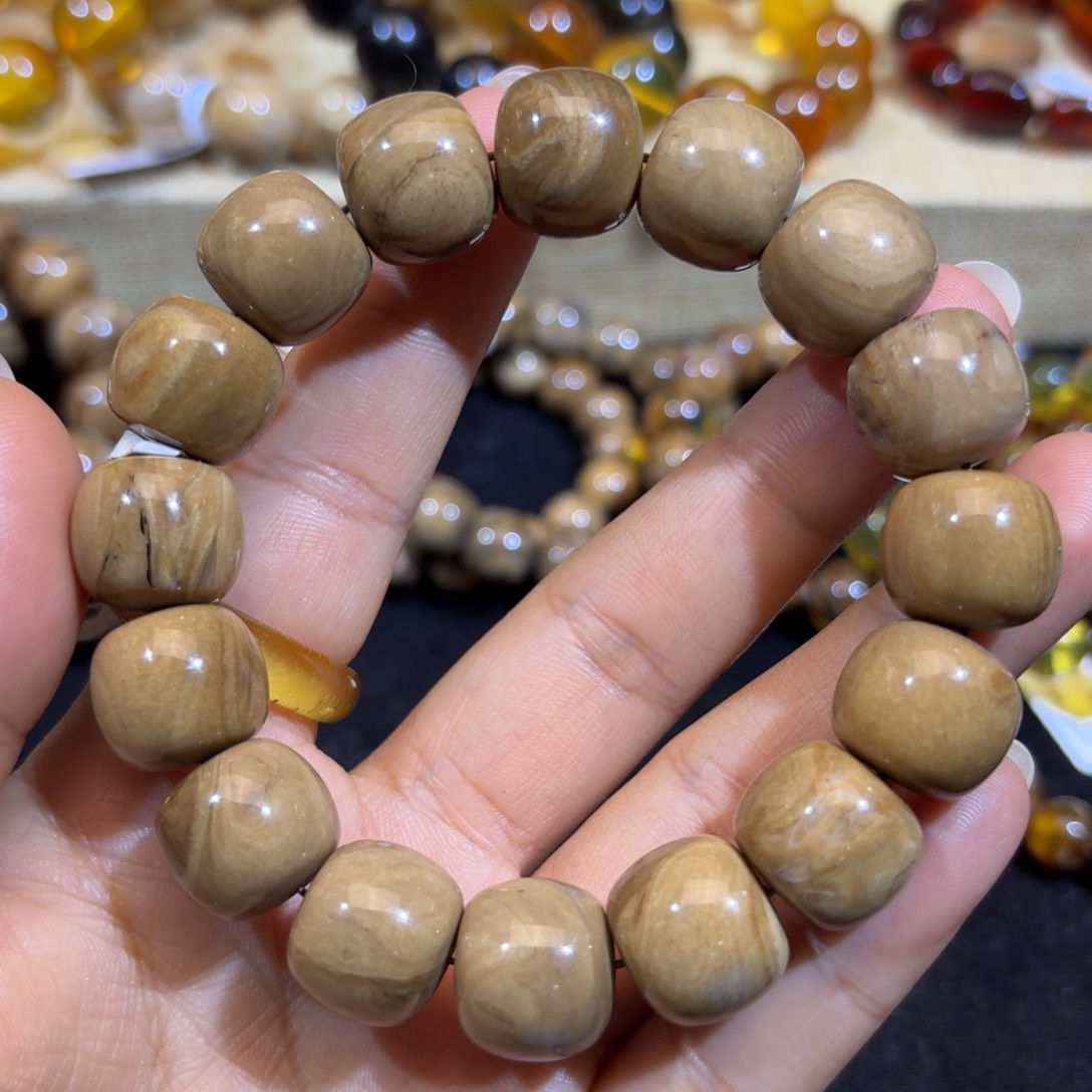 琥珀珠宝奇石未镶嵌老型根珀手串