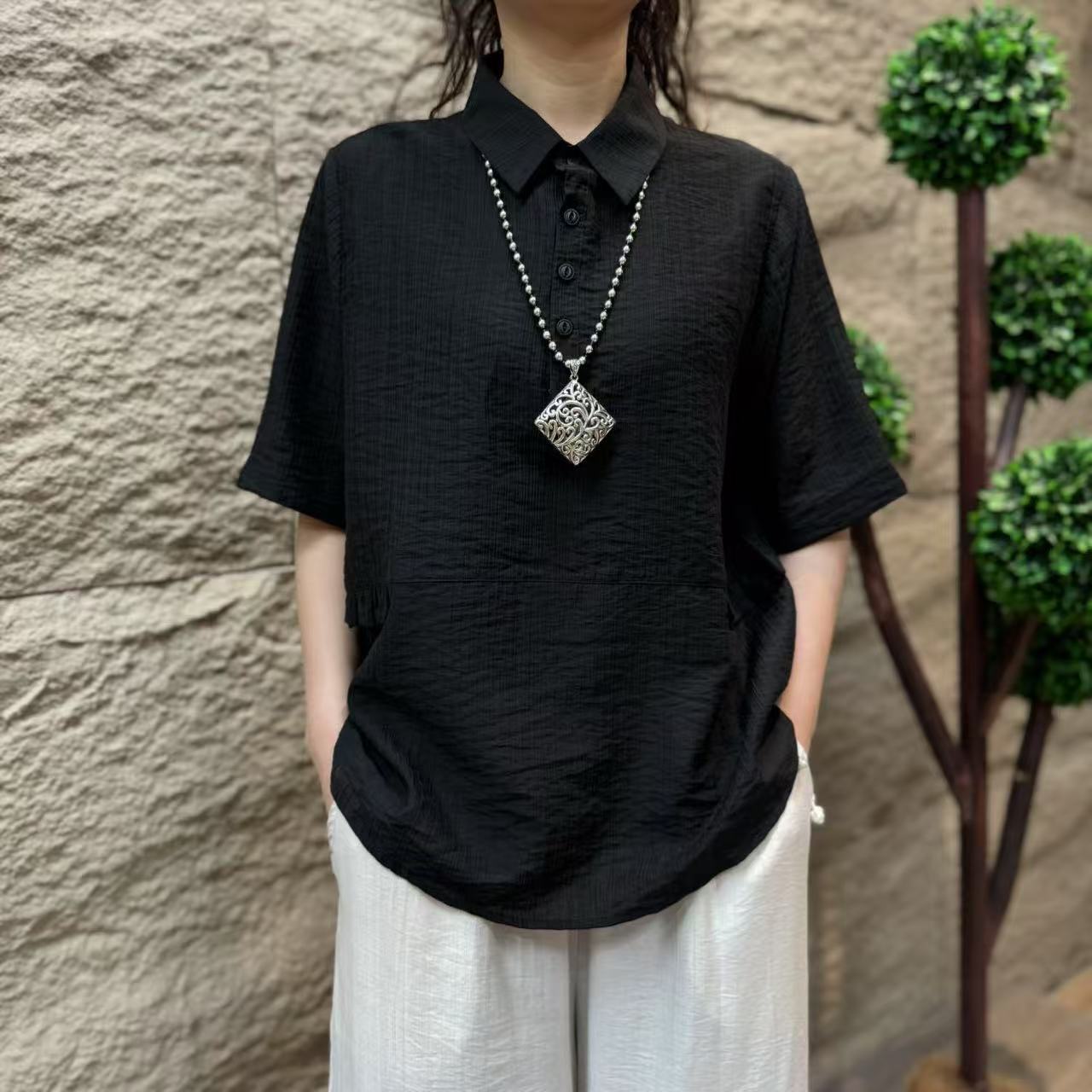 7440新款夏季洋气减龄优雅大方T恤小衫QZ