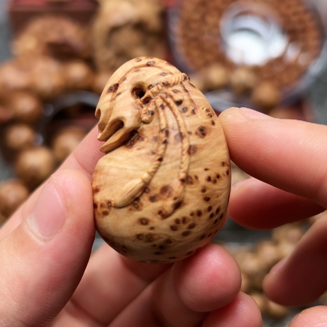 柏木（崖柏）把件太行崖柏钱袋子