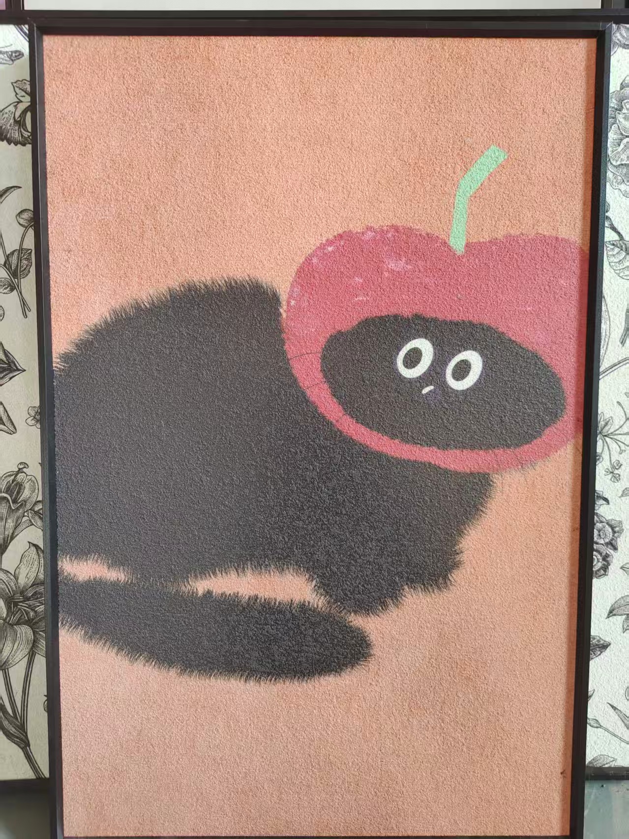 猫咪卡通系竖版壁画适合客厅卧室餐厅玄关装饰