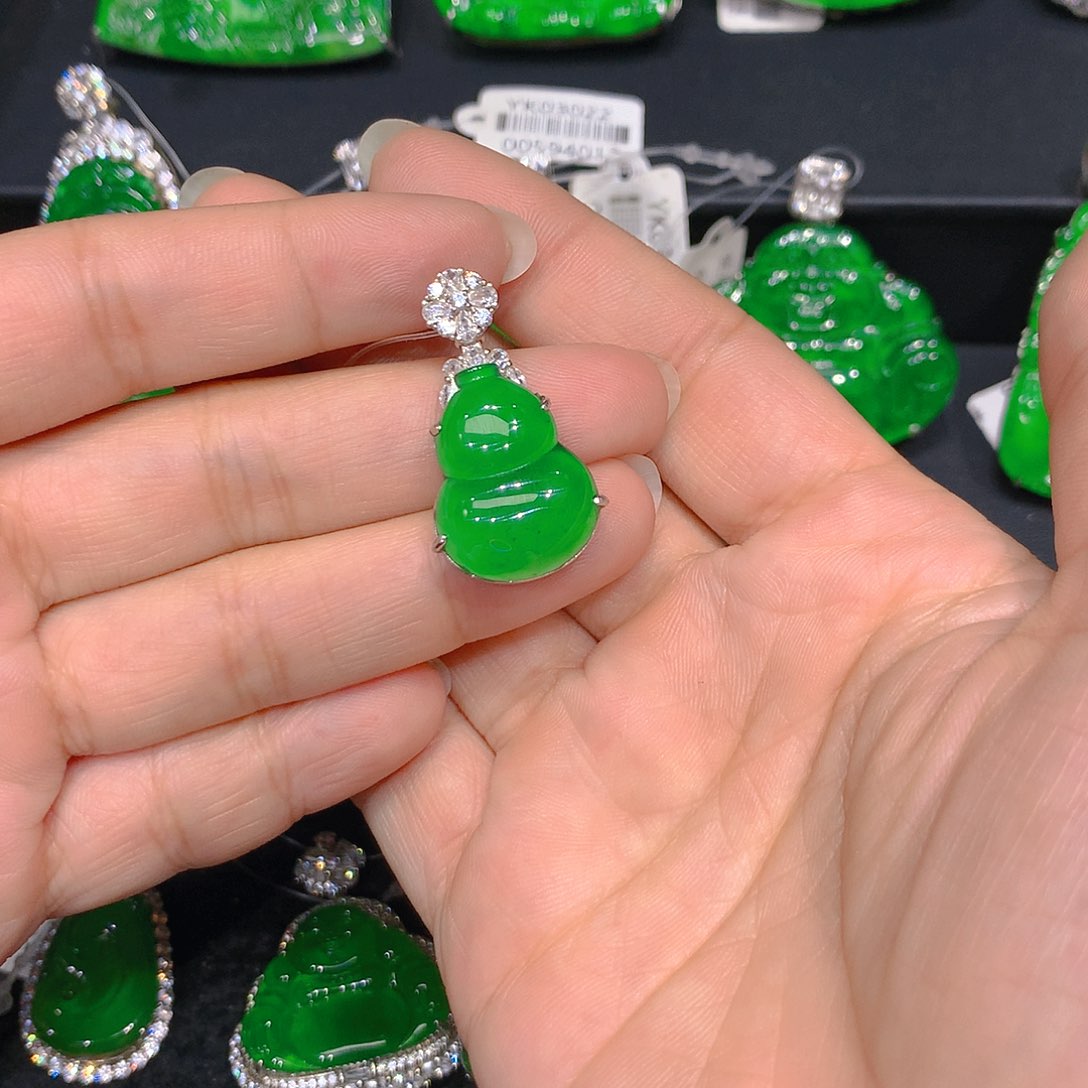 颈饰银S925镶嵌翡翠008552