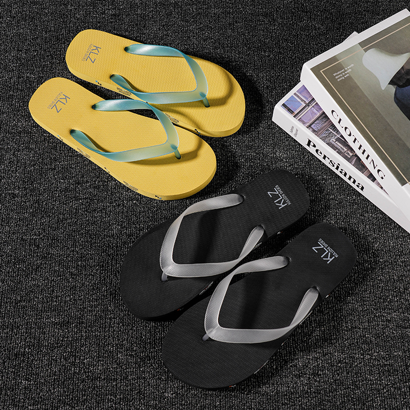 酷路直人字拖男士2025新夏季外穿防滑耐磨夹脚户外荧光男士拖鞋