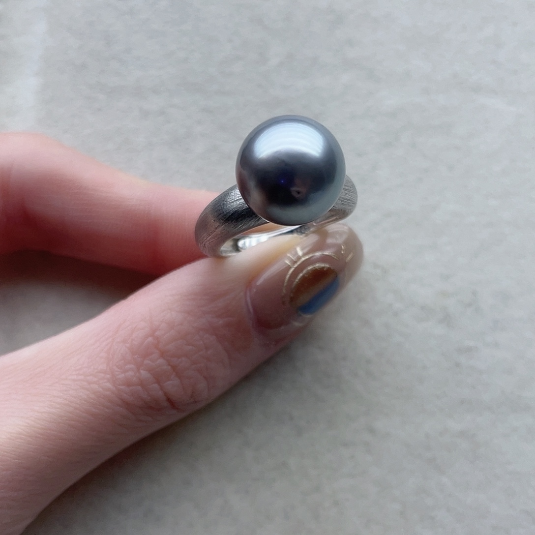 海水珍珠银S925镶嵌戒指58