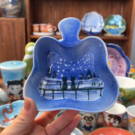 盒子景德镇釉下手绘陶瓷 